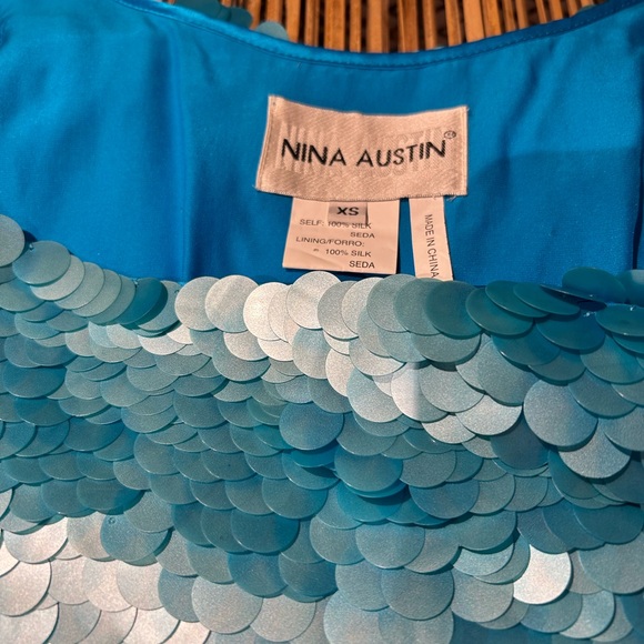 Nina Austin silk sequin top cocktail dress Size XS - Picture 5 of 6
